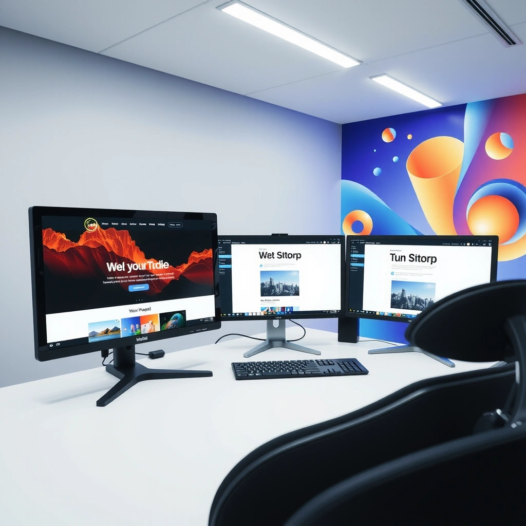 Modern web design workspace